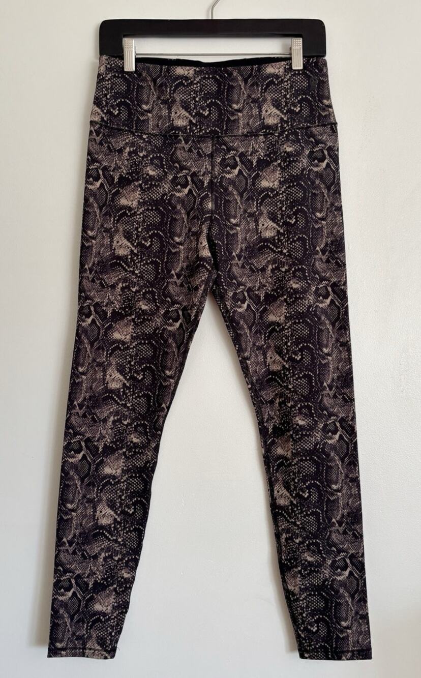 Black Brown Good American Core Power Snakeskin Print Leggings 4/XL